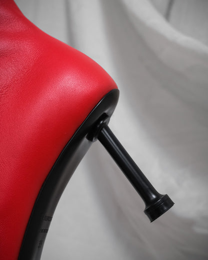 BALENCIAGA Red Leather Heel Anatomic Boots – EU 39