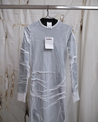 BALENCIAGA Wet-Look Mesh Prototype Dress, SS 2024
