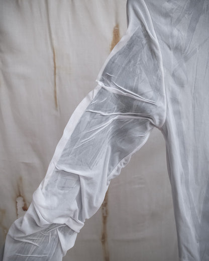 BALENCIAGA Wet-Look Mesh Prototype Dress, SS 2024