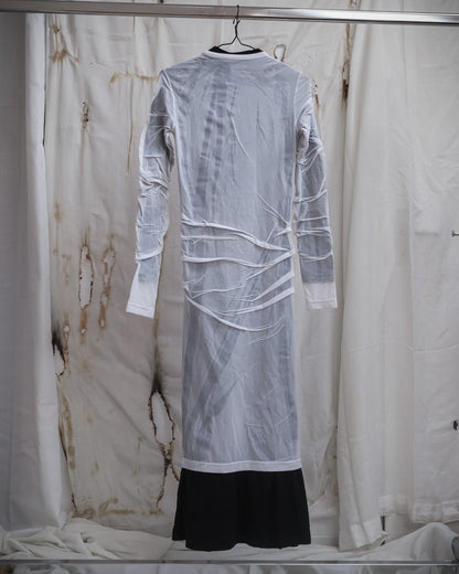 BALENCIAGA Wet-Look Mesh Prototype Dress, SS 2024