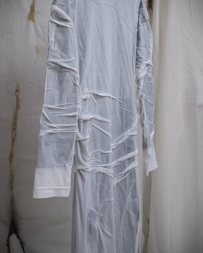 BALENCIAGA Wet-Look Mesh Prototype Dress, SS 2024