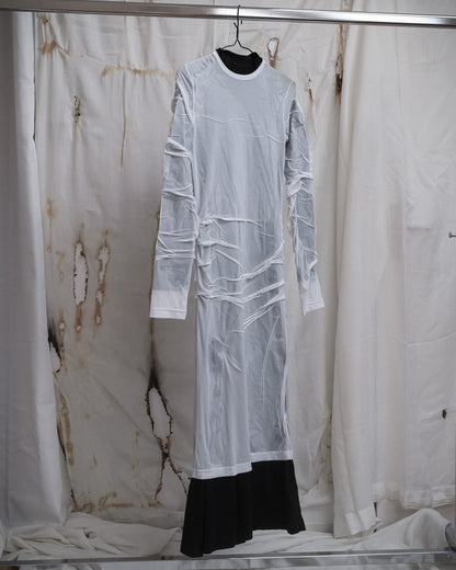 BALENCIAGA Wet-Look Mesh Prototype Dress, SS 2024