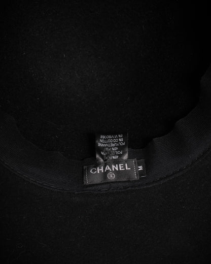 CHANEL Rare Transparent PVC Double Brim Wool Hat
