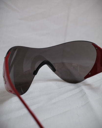 CHRISTIAN DIOR Red Ski 1 Shield Sunglasses – Early 2000s