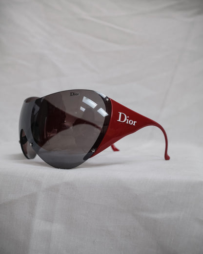 CHRISTIAN DIOR Red Ski 1 Shield Sunglasses – Early 2000s