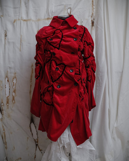 COMME DES GARÇONS Runway FW2008 Red Heart Velvet Coat
