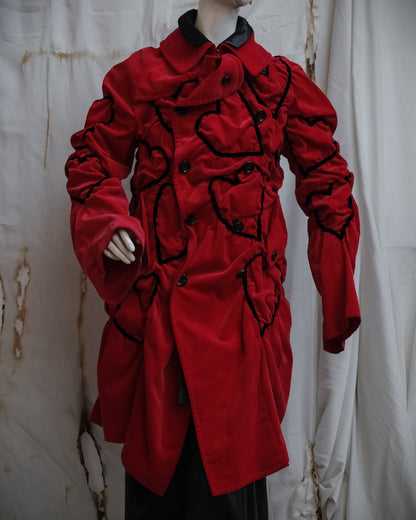 COMME DES GARÇONS Runway FW2008 Red Heart Velvet Coat