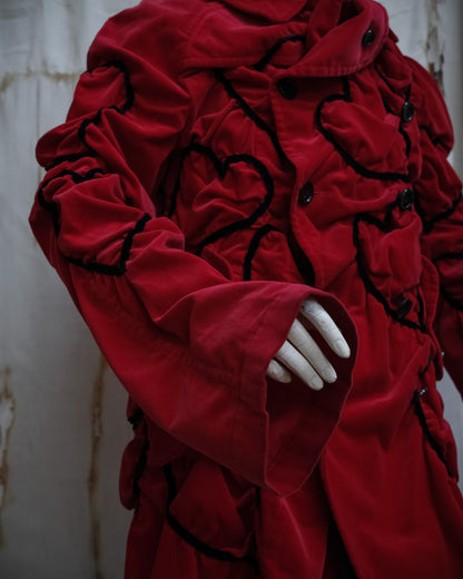 COMME DES GARÇONS Runway FW2008 Red Heart Velvet Coat