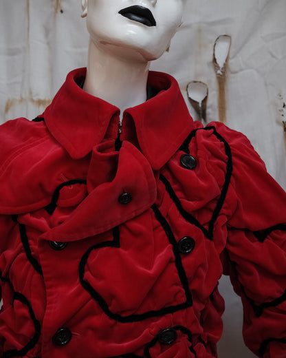 COMME DES GARÇONS Runway FW2008 Red Heart Velvet Coat