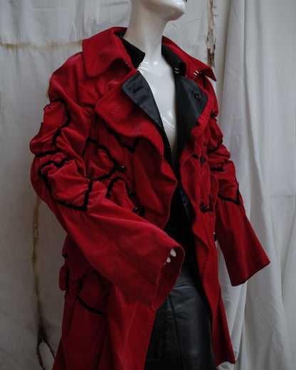 COMME DES GARÇONS Runway FW2008 Red Heart Velvet Coat