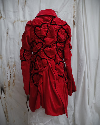 COMME DES GARÇONS Runway FW2008 Red Heart Velvet Coat
