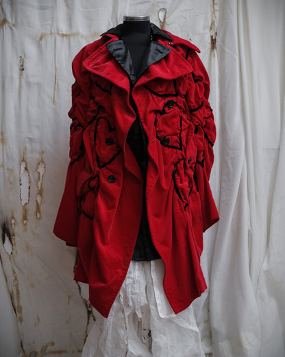 COMME DES GARÇONS Runway FW2008 Red Heart Velvet Coat