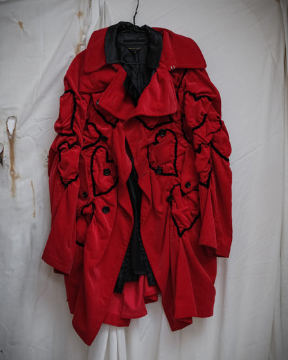 COMME DES GARÇONS Runway FW2008 Red Heart Velvet Coat