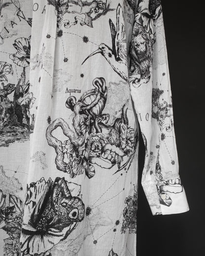 CHRISTIAN DIOR Dioriviera Zodiac Long Blouse in Cotton Muslin