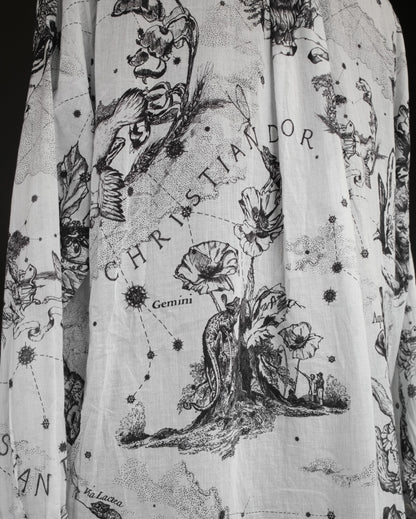 CHRISTIAN DIOR Dioriviera Zodiac Long Blouse in Cotton Muslin