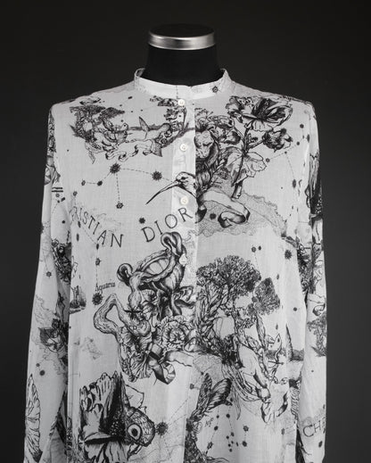 CHRISTIAN DIOR Dioriviera Zodiac Long Blouse in Cotton Muslin
