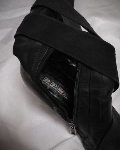 DIRK BIKKEMBERGS Vintage Black Leather Bondage Boots, 2003 – EU 38