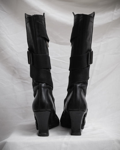 DIRK BIKKEMBERGS Vintage Black Leather Bondage Boots, 2003 – EU 38