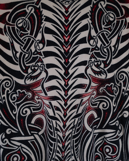Detailed view on Jean Paul Gaultier Cyberbaba 1996 tribal tattoo tee
