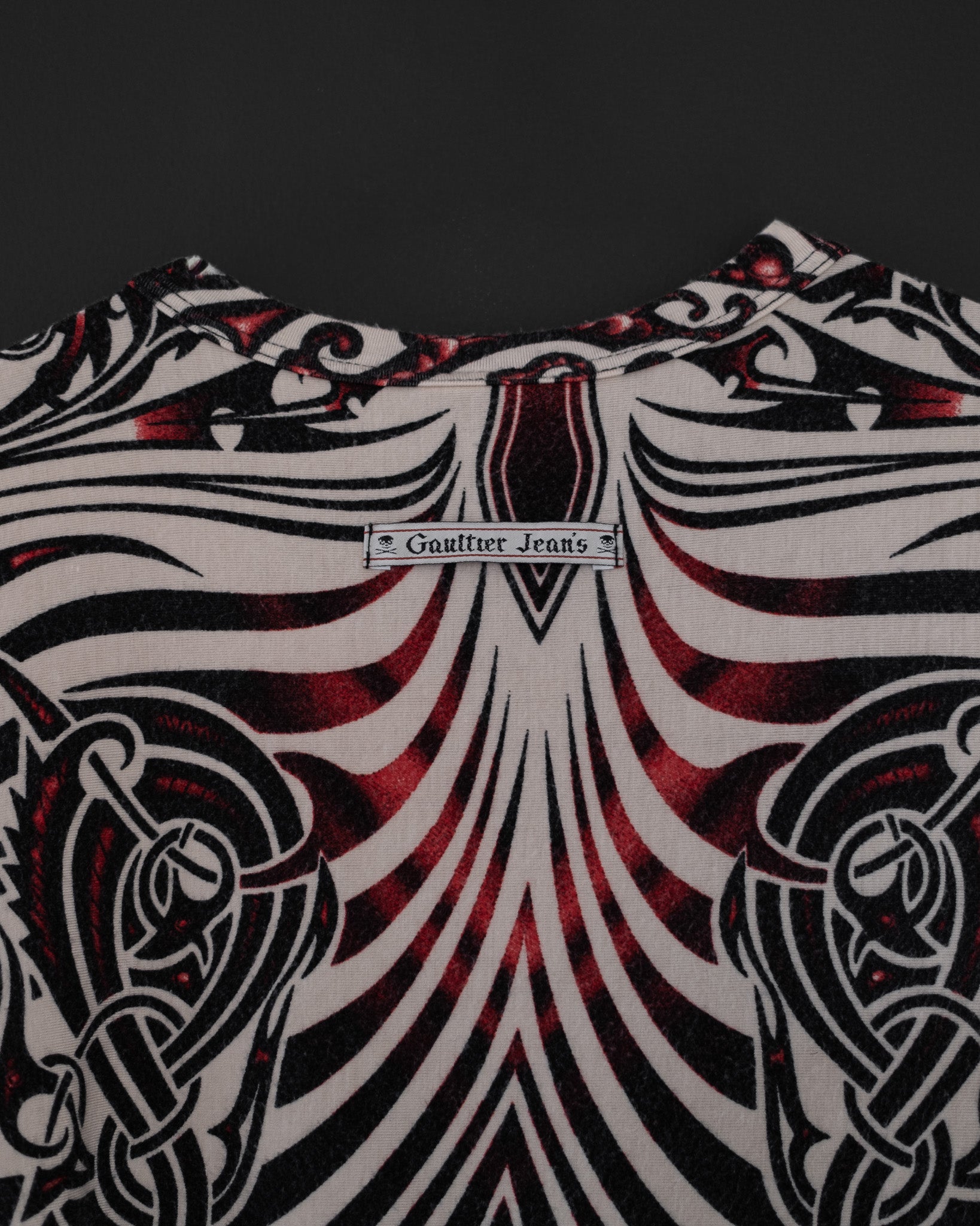 Jean Paul Gaultier Cyberbaba 1996 tribal tattoo tee with a lable 