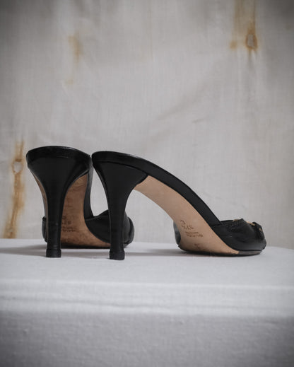 GUCCI Tom Ford Era Horsebit Leather Mules Heels, EU 37.5