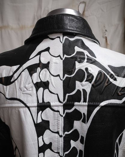 Handpainted Skeleton Vintage Leather Jacket