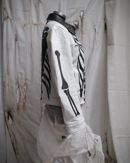 Handpainted Skeleton Vintage Leather Jacket