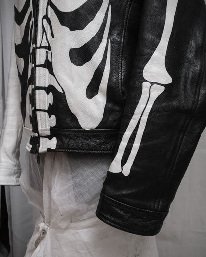 Handpainted Skeleton Vintage Leather Jacket