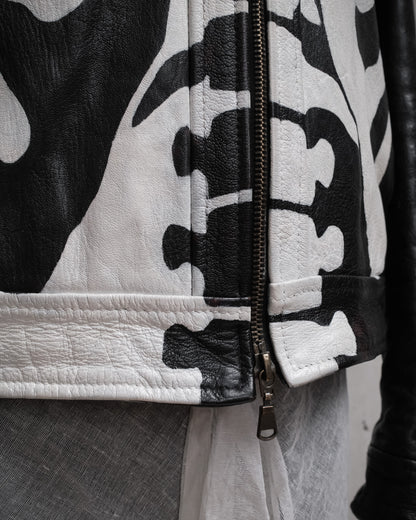 Handpainted Skeleton Vintage Leather Jacket