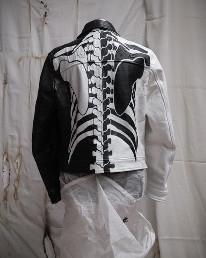 Handpainted Skeleton Vintage Leather Jacket