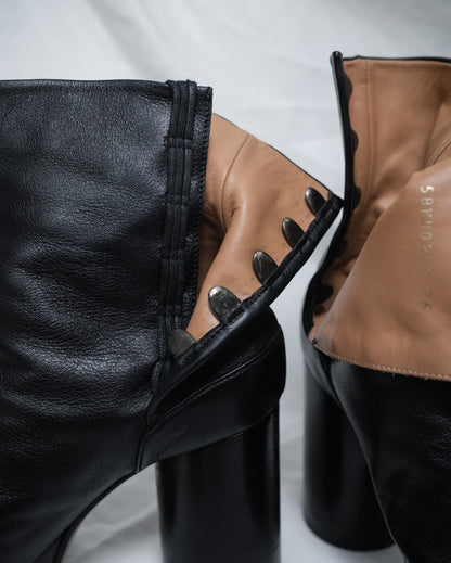 MAISON MARGIELA Tabi Platform Boots Black Leather, EU 36