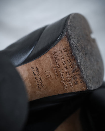 MAISON MARGIELA Tabi Platform Boots Black Leather, EU 36