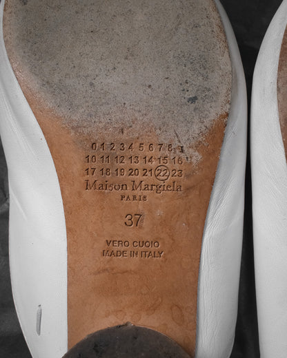 MAISON MARGIELA White Leather Kiki Mules with Four-Stitch, EU 37