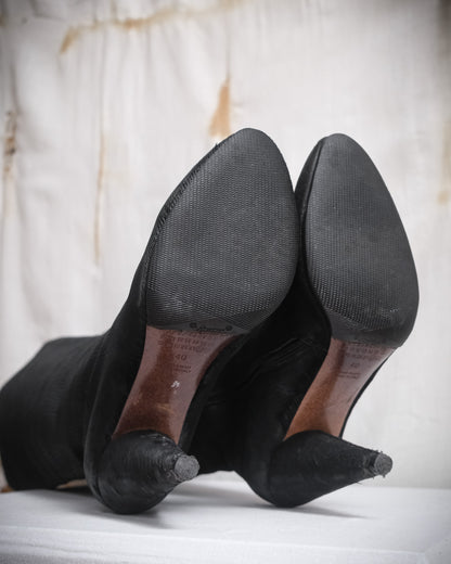 MAISON MARTIN MARGIELA Black Textured Leather Knee-High Boots – FW 2008, EU 40