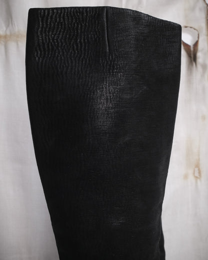 MAISON MARTIN MARGIELA Black Textured Leather Knee-High Boots – FW 2008, EU 40