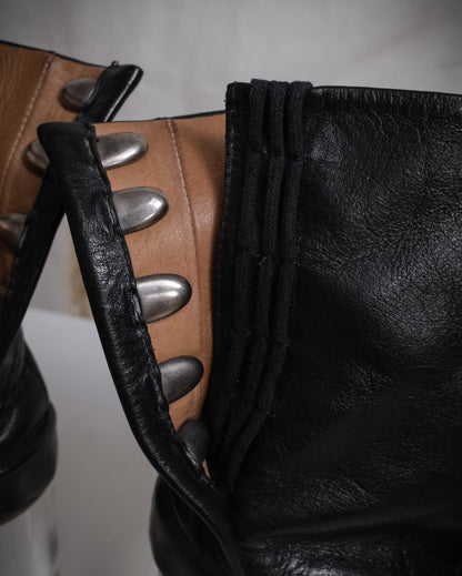 MAISON MARTIN MARGIELA Black Leather Tabi Boots with Plexiglass Heel – SS 2012, EU 37