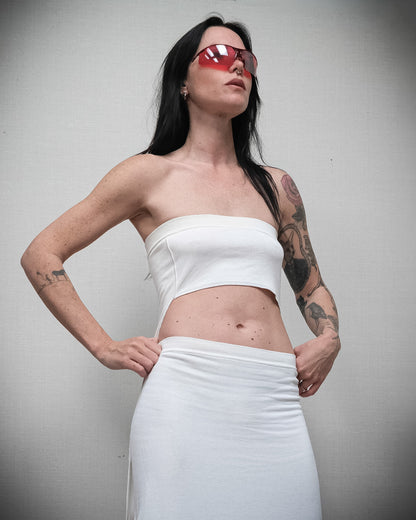 MAISON MARTIN MARGIELA Asymmetric Bandeau Top & Skirt Set, SS 2008 Runway