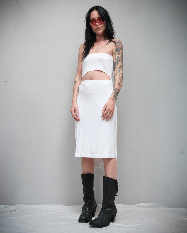 MAISON MARTIN MARGIELA Asymmetric Bandeau Top & Skirt Set, SS 2008 Runway