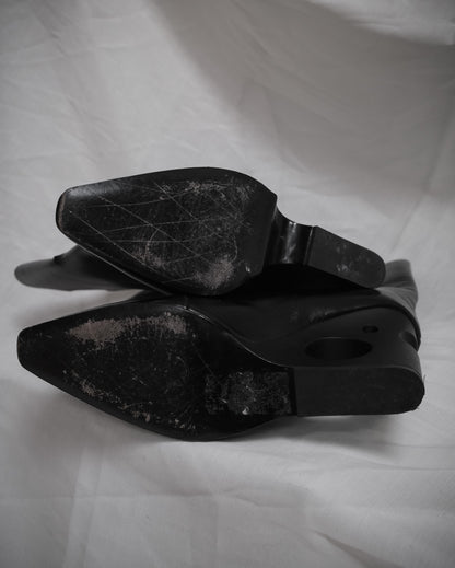 OFF-WHITE c/o VIRGIL ABLOH Black Leather Meteor Shower Boots – EU 39